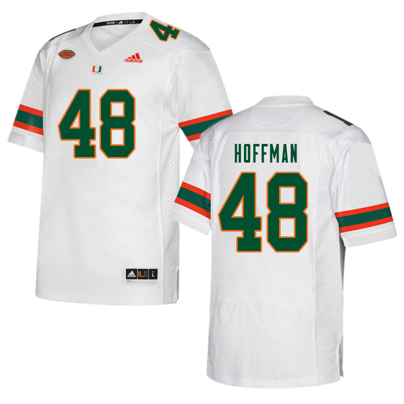 Men #48 Jake Hoffman Miami Hurricanes College Football Jerseys Sale-White
